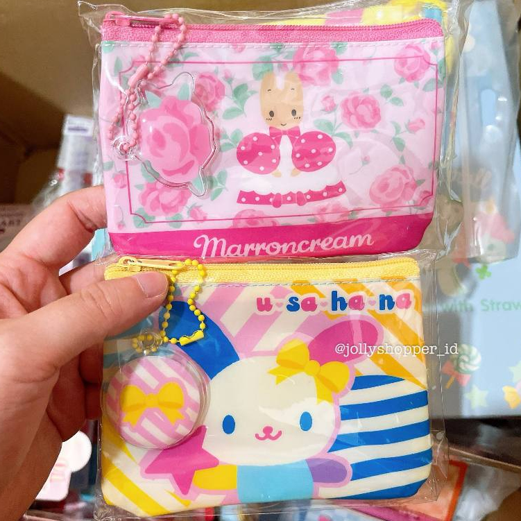[READY STOCK] Sanrio Thailand Coin Pouch Fairy Marron Cream Usahana Hello Kitty Tan