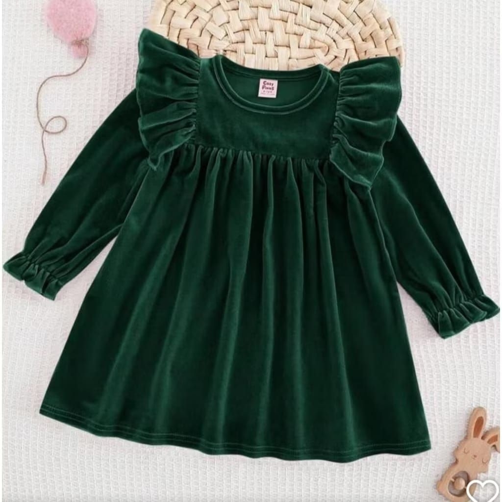 BLUDRU Dress sweet anak prempuan Outer Dress bludru fashion