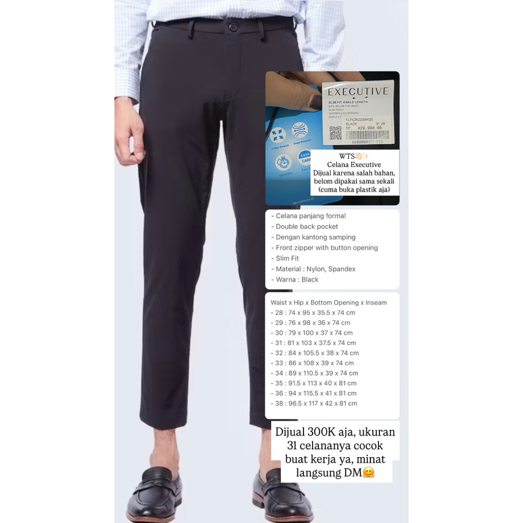 preloved celana formal executive pria