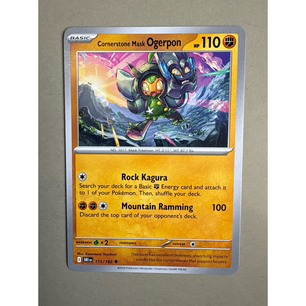 kartu pokemon original common ogerpon dri 111/182
