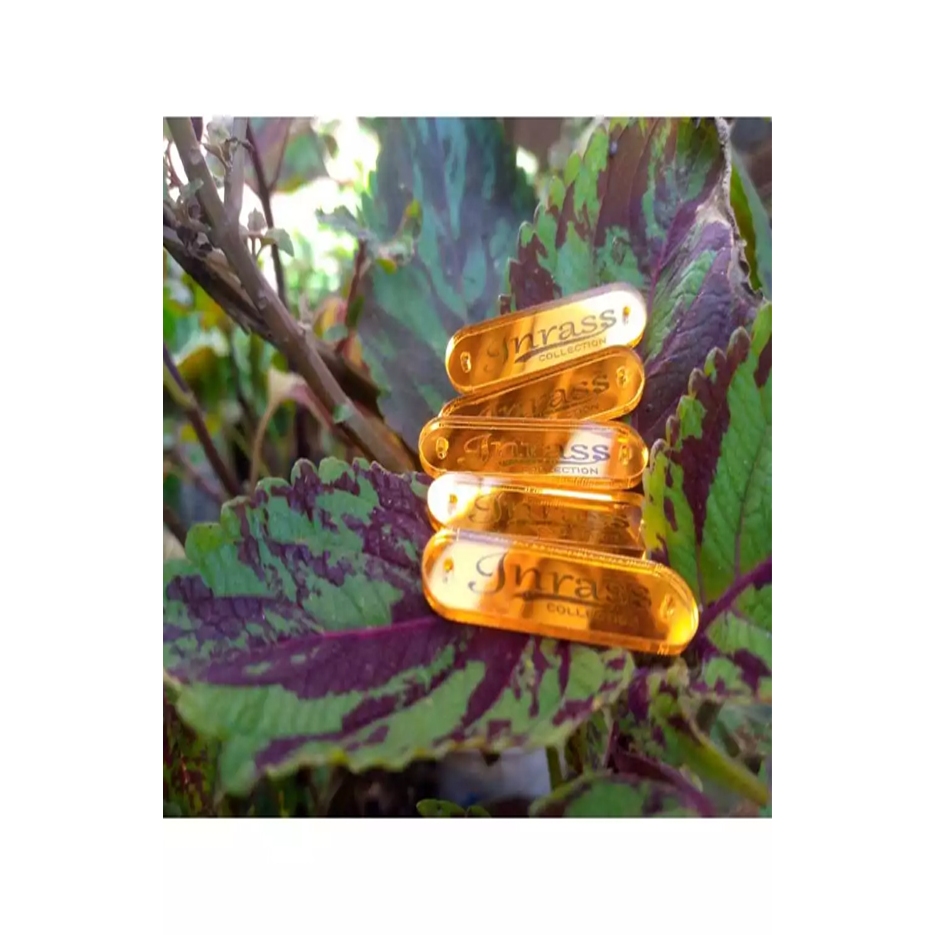 LABEL AKRILIK - (200 PCS) Label Akrilik Custom | Label Hijab Pakaian Bahan Acrylic Gold Rosegold Sil