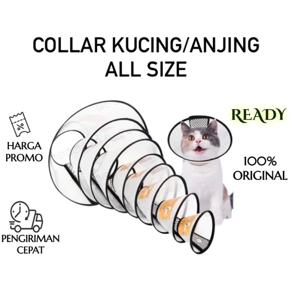 Collar Kucing Leher Kucing Anti Jilat Corong Kucing Collar Anjing Jumbo Pet Collar Neck Accessories