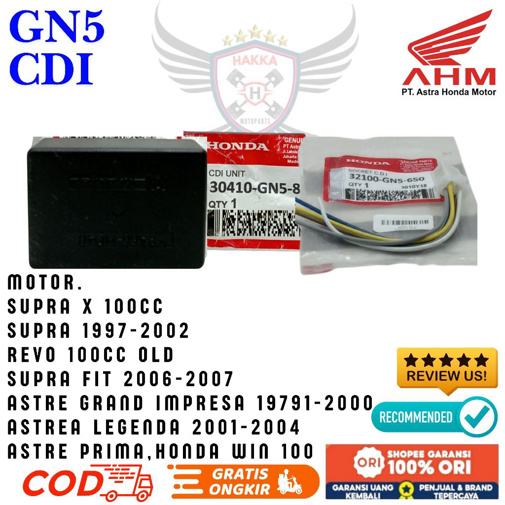 GN5 ORIGINAL CDI + SOKET HONDA SUPRA X, CDI HONDA REVO LAMA, CDI HONDA SUPRA FIT NEW, CDI HONDA ASTR