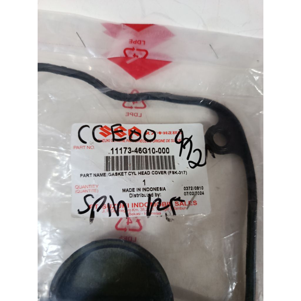 gasket head cover/karet head spin 125/sky wave/sky drive original Suzuki 100%