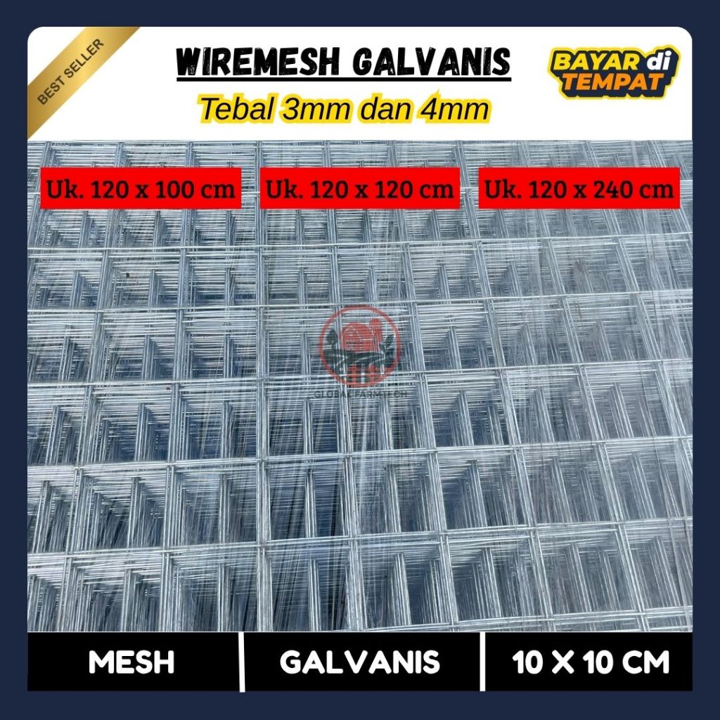 RAM MESH GALVANIS LEMBARAN || TEBAL 3MM DAN 4MM || LUBANGAN 100X100 MM || READY STOCK BEST SELLER