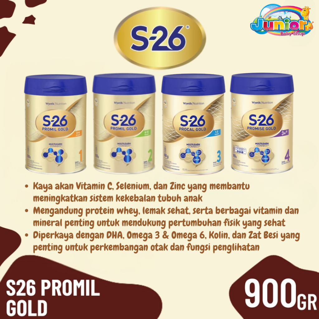 S-26 Promil GOLD Vanila Susu Formula, Kaleng 900 gr