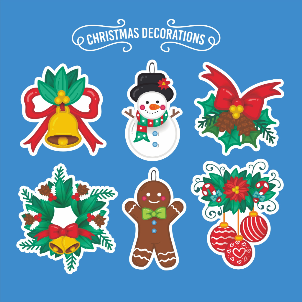 Stiker Natal Christmas | Stiker Dekorasi Natal Christmas | Stiker buat case hp natal christmas | dek