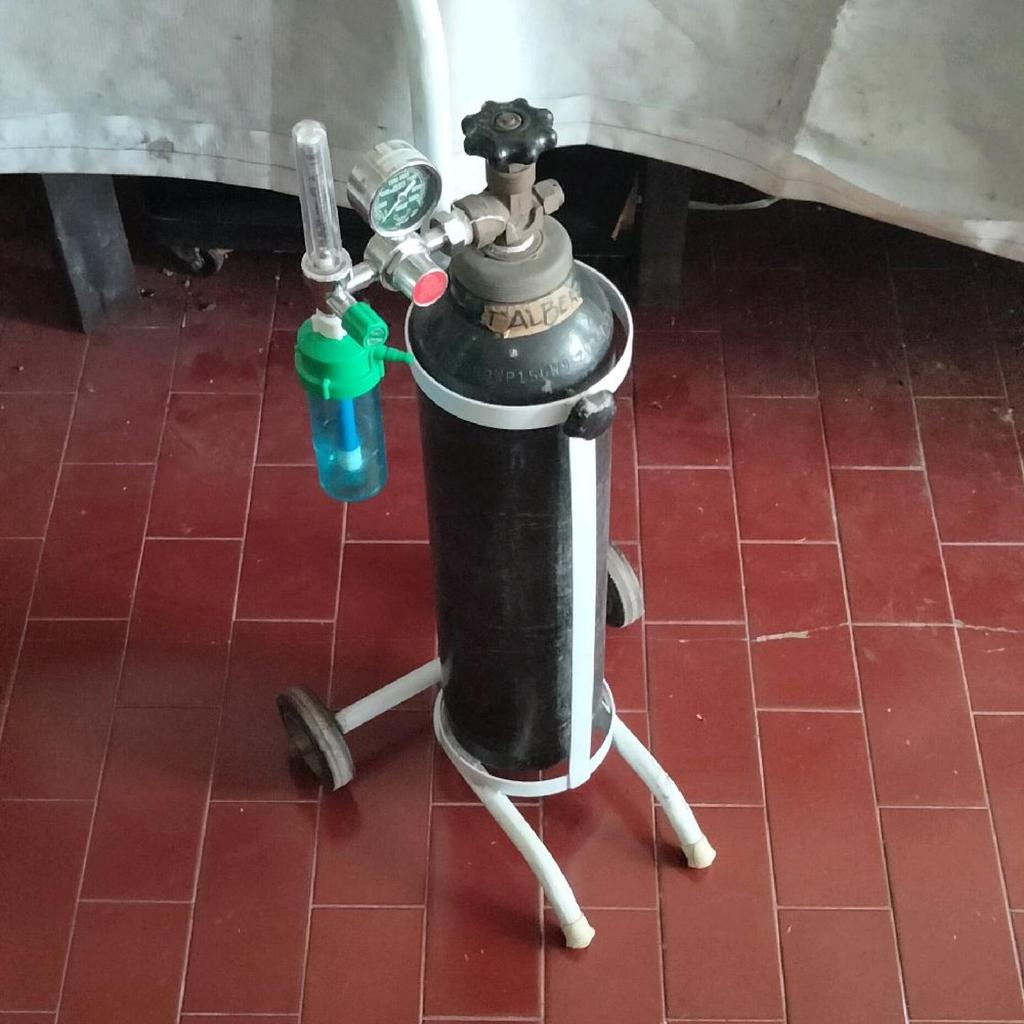 Tabung Oksigen 50cm Plus Troli, Oxygen Can, Oxygen Tank - Dengan Regulator