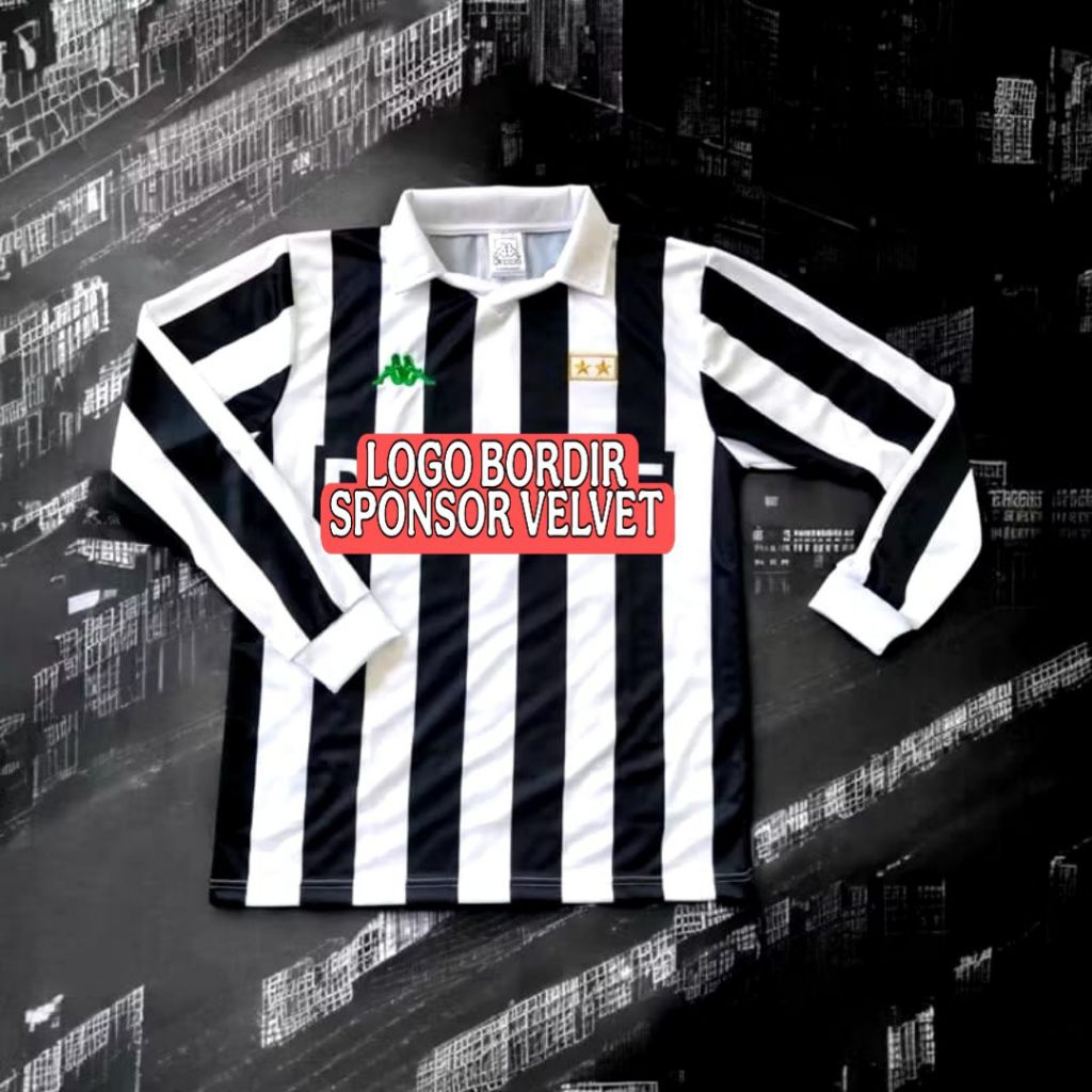 Baju Bola Lawas Juve Home 1992/93 Longsleeve Size Jumbo Lengkap S-5XL