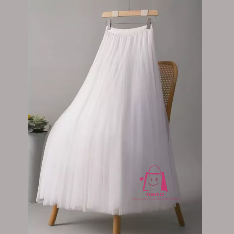 Rok Tutu Long Skirt Premium Rok Jaring terbaru Terlaris Polos Putih