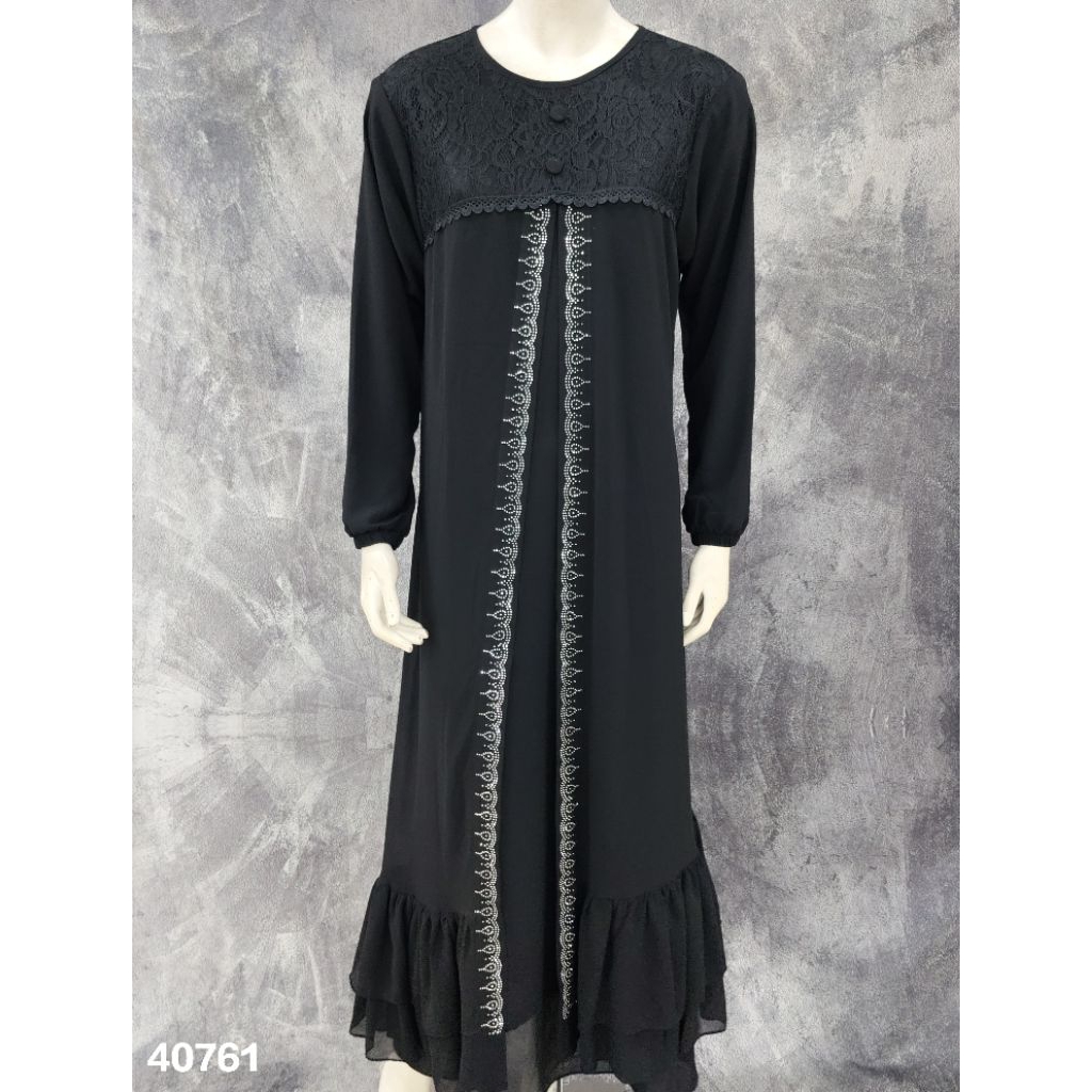 Gamis Cewek Remaja Hitam Dan Putih ORIGINAL