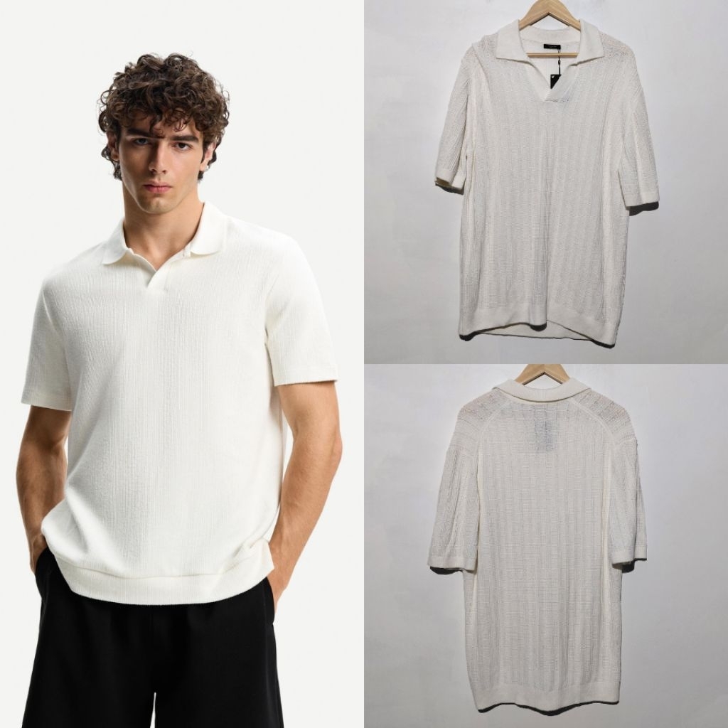 MASSIMO DUTTI KAOS POLO KNIT BARU ASLI ORIGINAL
