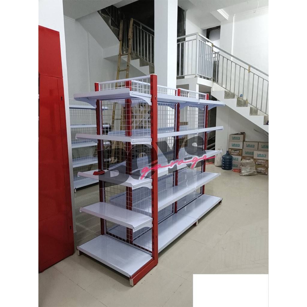 Rak Minimarket 3 Paket Hemat , 3 Rak Minimarket - Double Starting dan Jointing ,dengan Rak END ( Pen