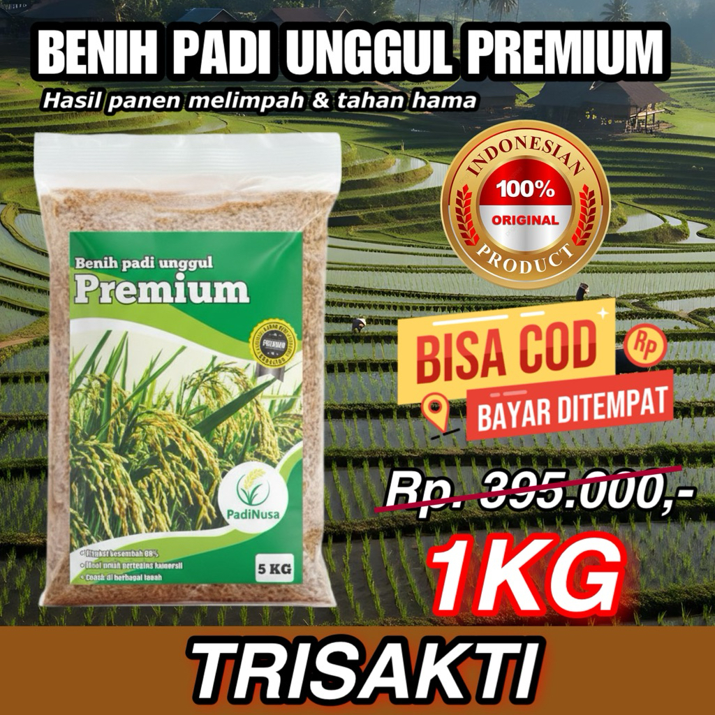 PadiNusa - BIbit Padi Unggul Benih Padi Trisakti Kemasan 1KG