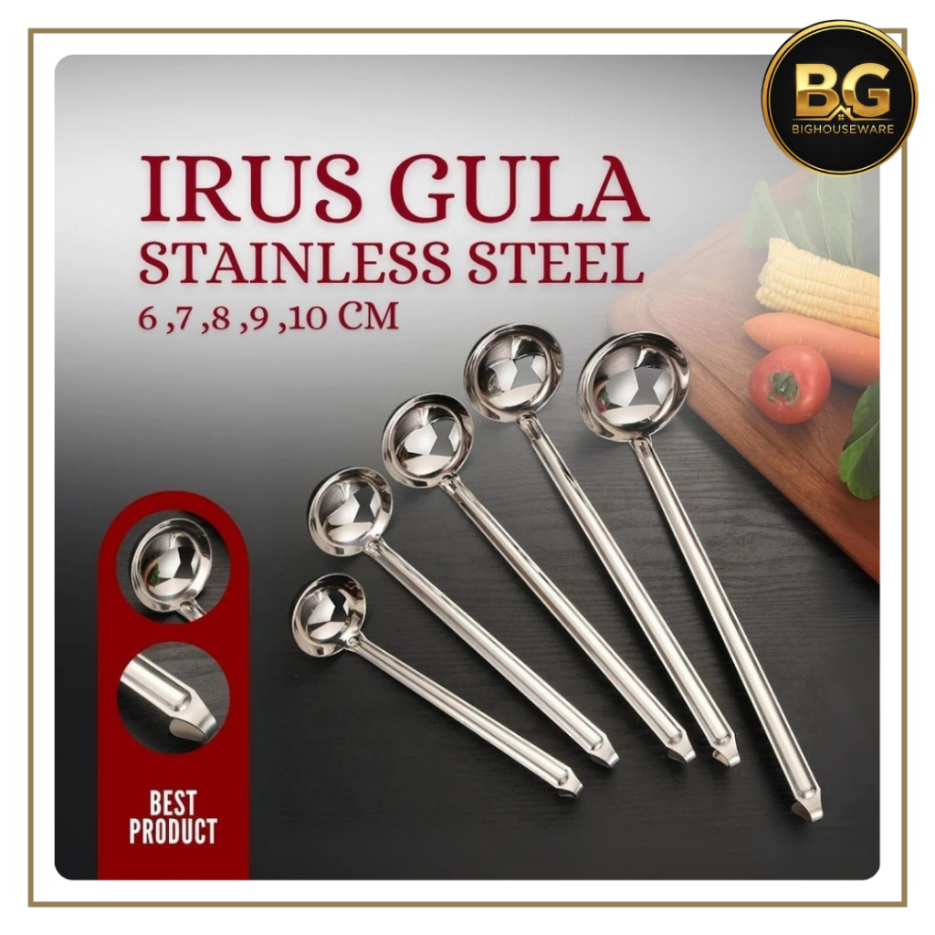 BG - Irus Gula Stainless Tebal Panjang Sendok Sayur Sendok Sup Irus Centong Sayur Multifungsi