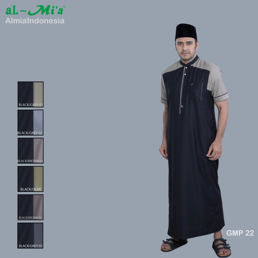Al-Mia Gamis GMP 22 Tangan Pendek – Gamis priaLengan Pendek, Tampil Elegan dan Modis