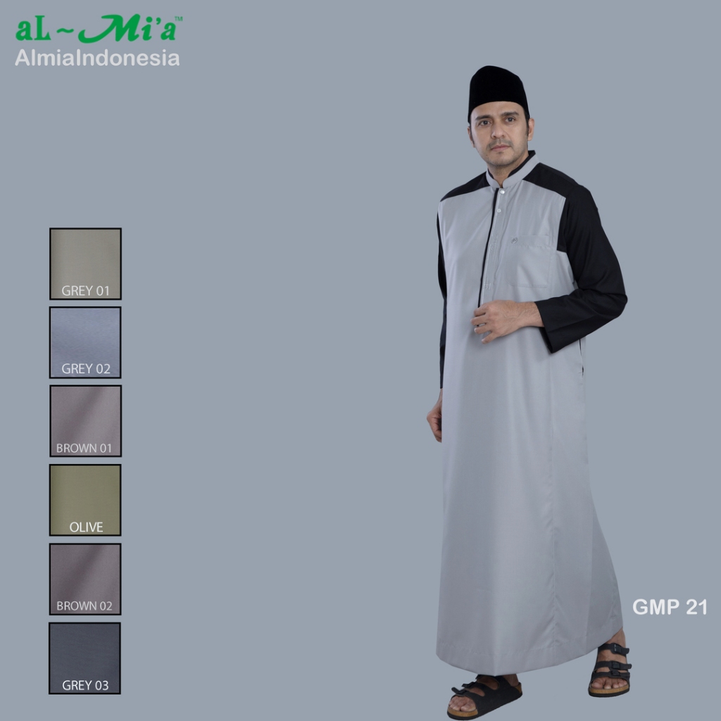 Al-Mia Gamis GMP 21 Pria – Gamis Tangan Panjang, Desain Minimalis dan Nyaman