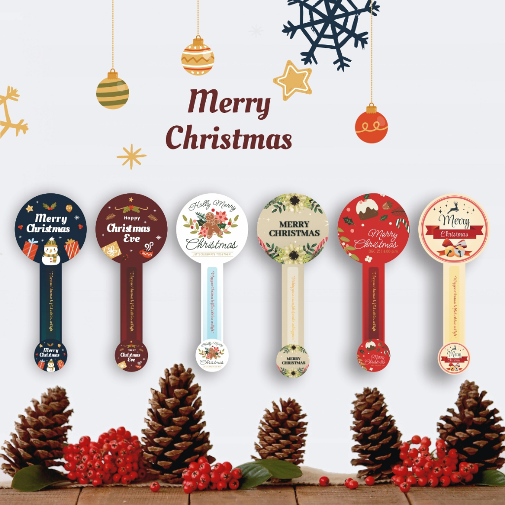 (10PCS) Sticker Segel Label  Natal Christmas | Stiker Toples Kue | Hampers Natal | Stiker kue natal