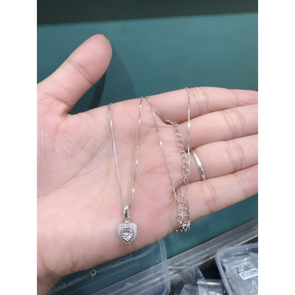 Kalung perak langsung buah Love | perak lapis emas putih | silver