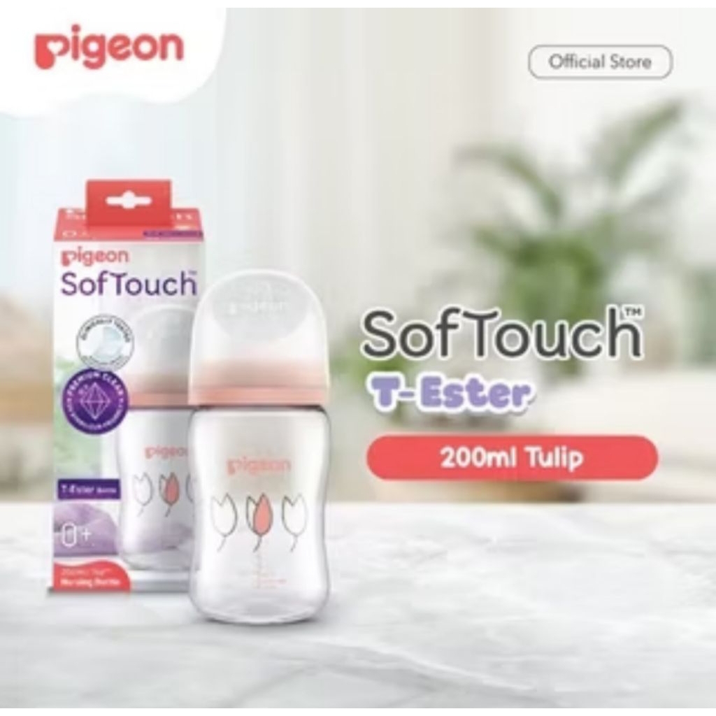 Pigeon SoftTouch T-Ester Bottle wide neck 0+ 200ml  ~ orange