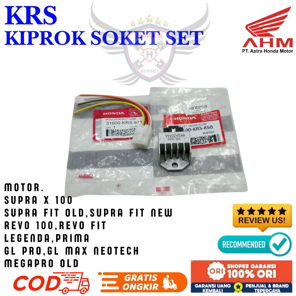 KRS ORIGINAL KIPROK + SOKET HONDA SUPRA, KIPROK SOKET HONDA SUPRA FIT, KIPROK SOKET HONDA SUPRA FIT 