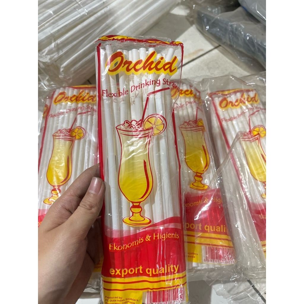 Sedotan pipet tekuk sedotan minuman plastik eceran