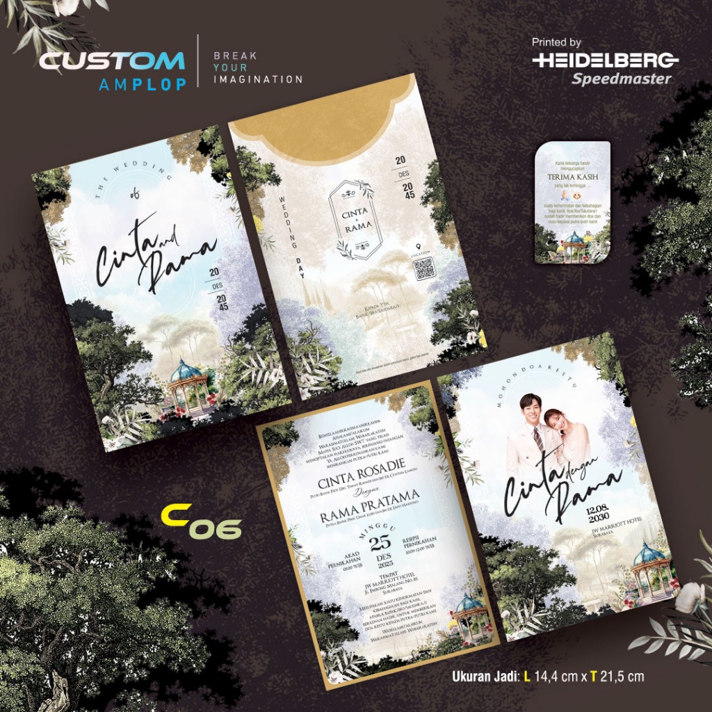 Custom 06 (Amplop + Isi) Hardcover Blanko Undangan | Free File Setting