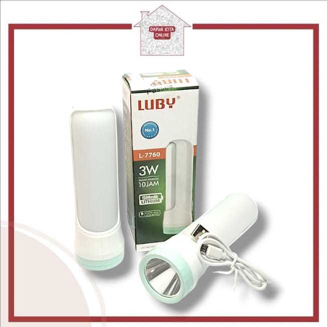 Lampu Senter Emergency Luby L-7760 Lampu Senter Darurat 3Watt Tahan 10 Jam