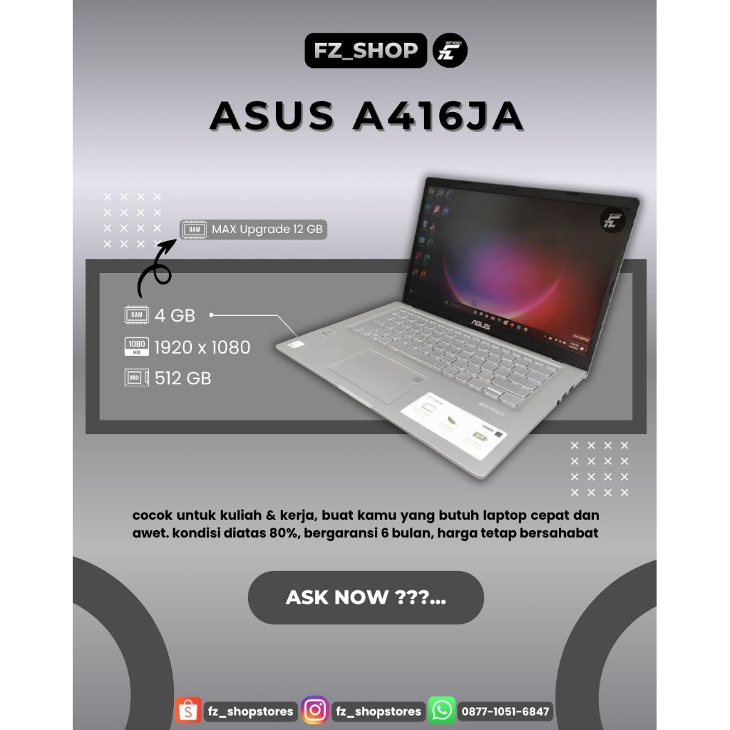 ASUS LAPTOP A416J | A416JA | A416JAO