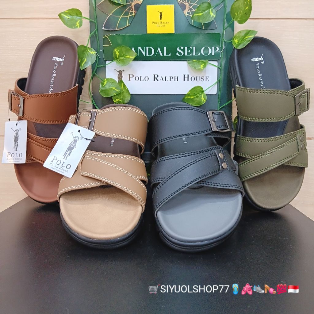 [Bisa COD/100% Original/Art INCO 03] Sandal Pria POLO RALPH HOUSE/Sandal Casual Pria/Sandal Slide/Sa
