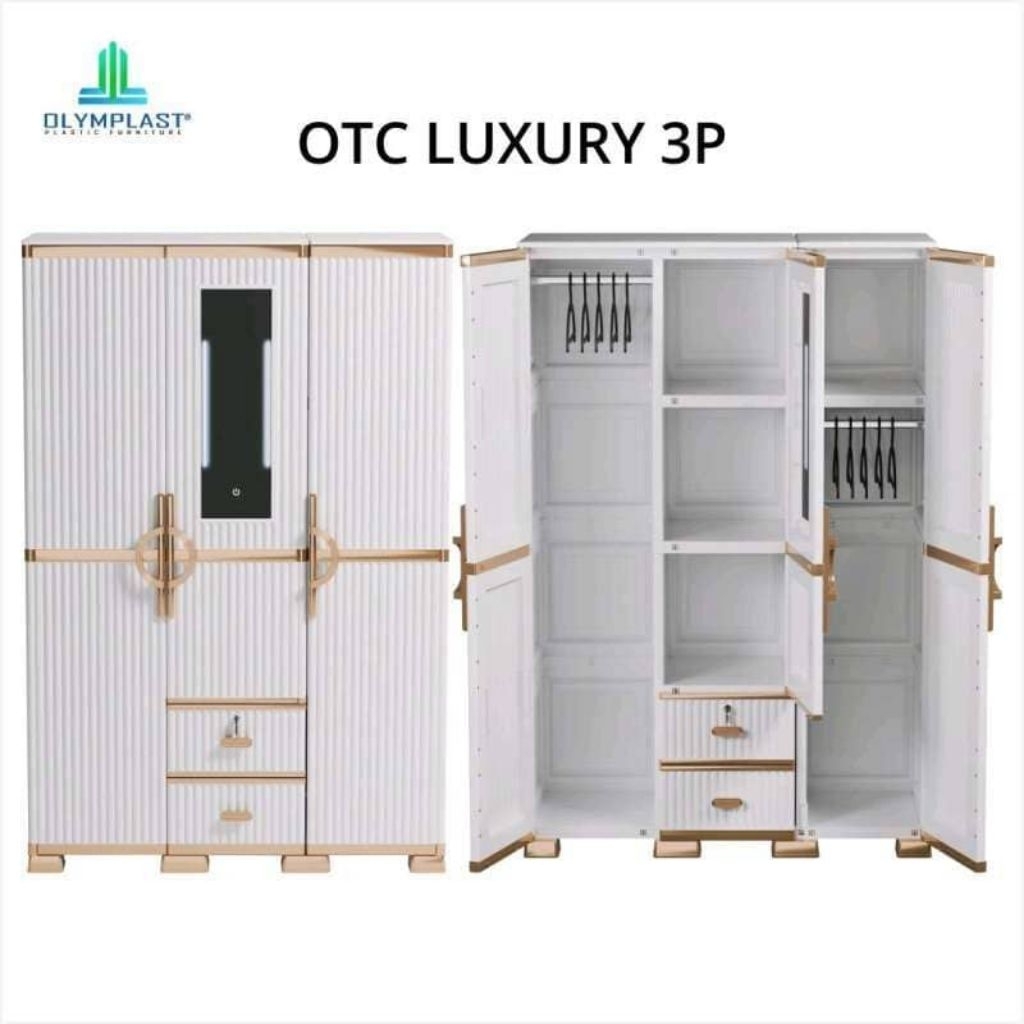LEMARI PLASTIK LUXURY 3 PINTU OLYMPLAST