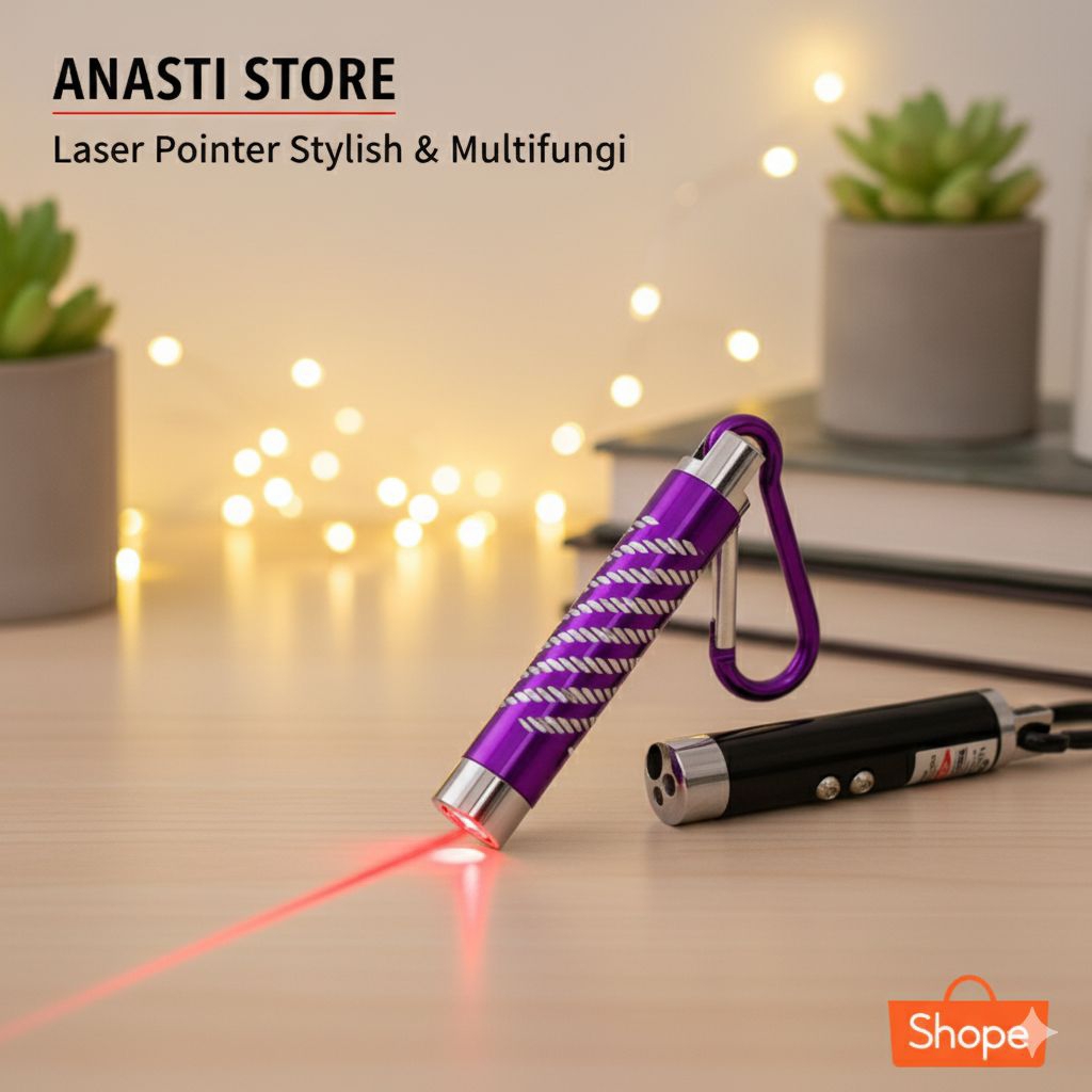 Laser Pointer  dan Senter Mini 3in1 Pendeteksi Uang Palsu Kecil Gantungan Kunci Presentasii