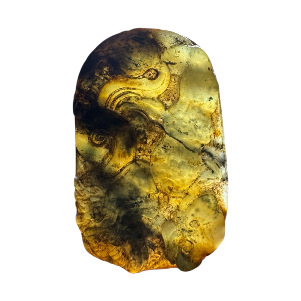 Natural jadeite jade giok type a burma motof naga tambahan kalung liontin | 01B-254