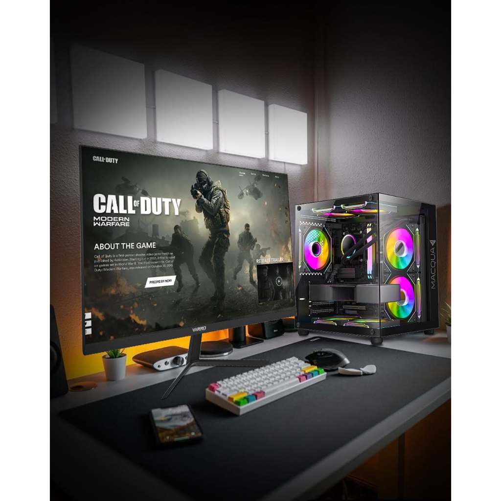 PC GAMING FULLSET RYZEN 7-5700G | RAM 32GB | NVME 512GB | HDD 1TB | MONITOR 27 INCI