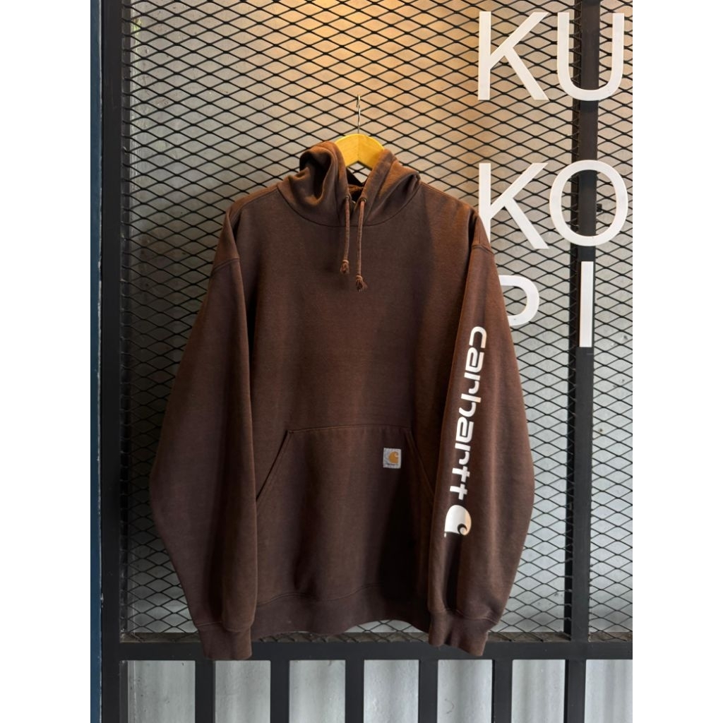 Hoodie Carhartt Spellout Brown