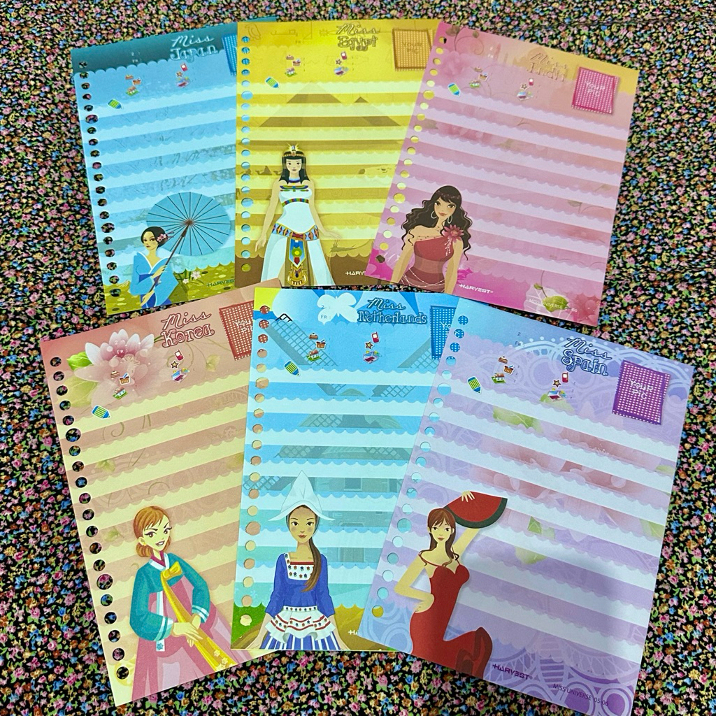 6 LEMBAR univers harvest kertas binder loose leaf karakter