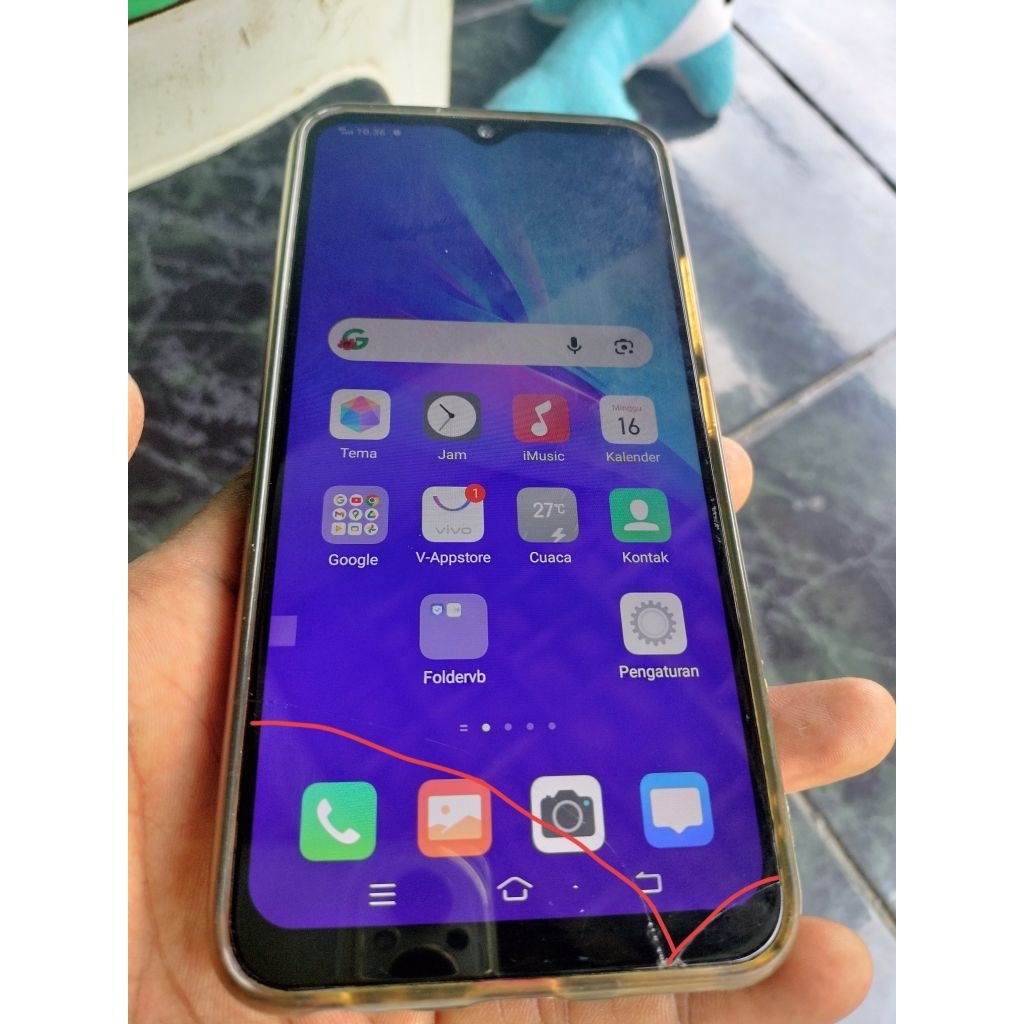 vivo y12 3 32gb minus retak sentuh normal semua
