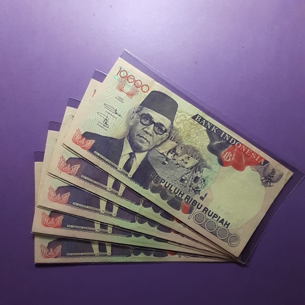 Uang kuno 10000 hamengku buwono tahun 1992