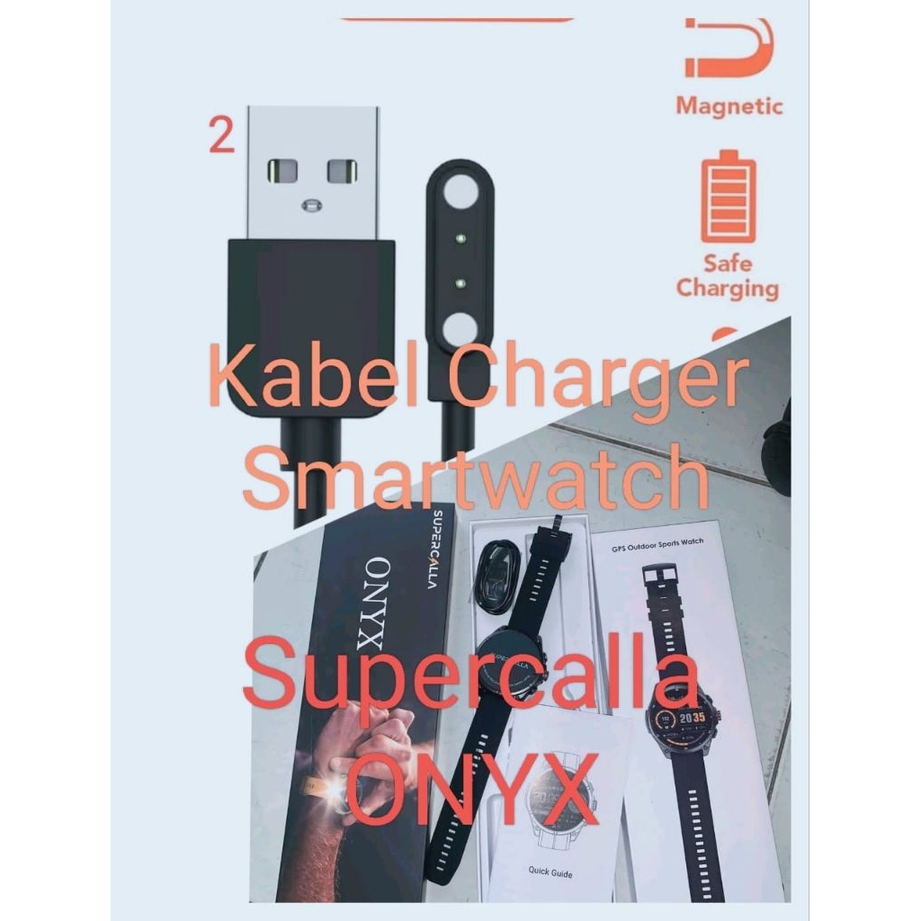Supercalla Onyx Kabel Charger Smartwatch Supercalla Onyx Magnetic 2 Pin Kabel Casan Jam Tangan