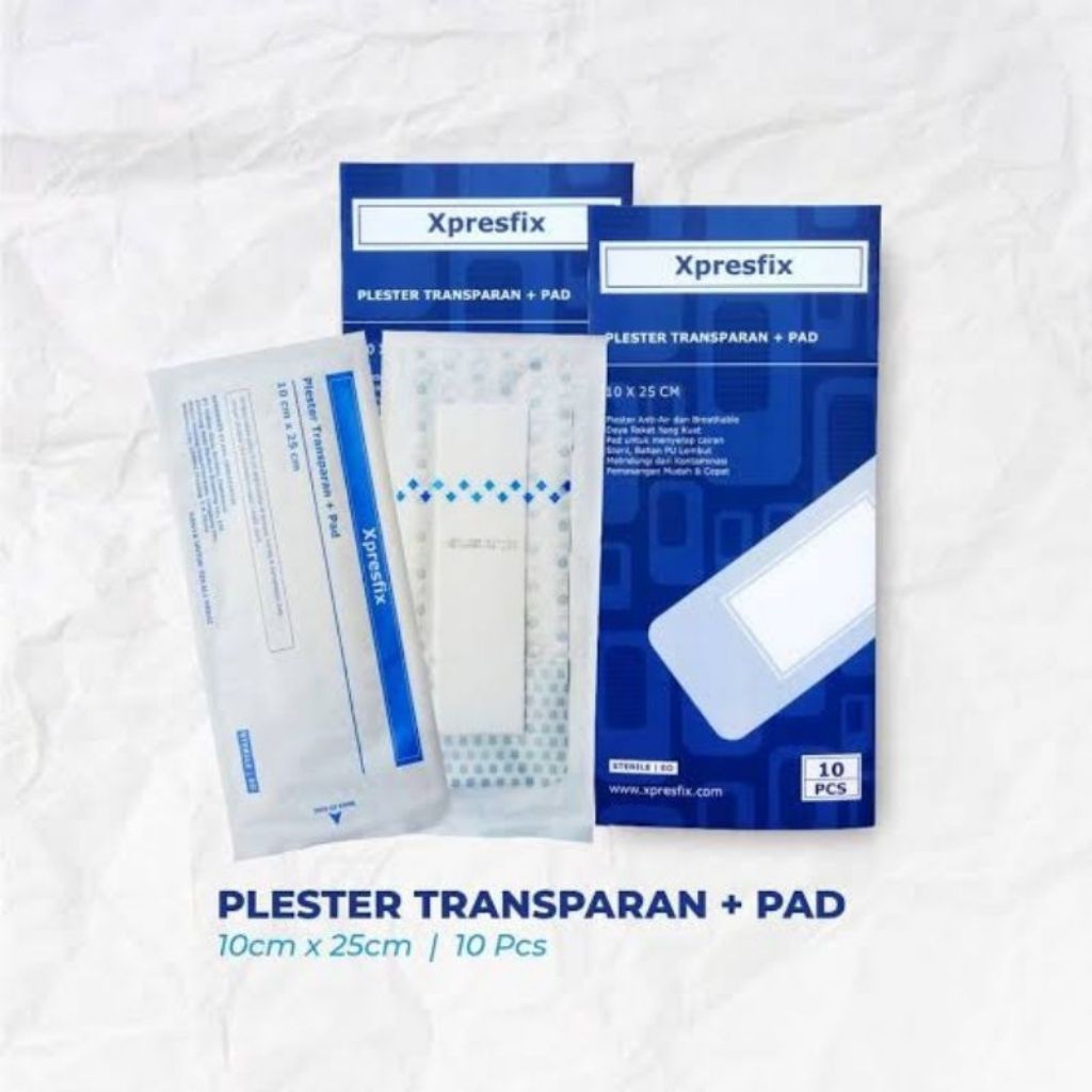 Xpresfix Pad 10x25 cm / Plester Luka Anti Air / Plester Transparant Pad 10x25 " BOX "