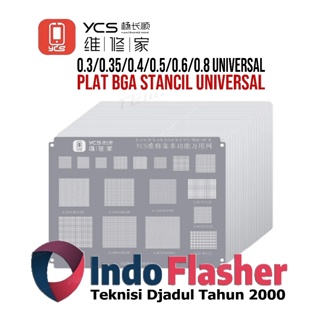 YCS Plat BGA Universal - Plat Cetakan IC Universal