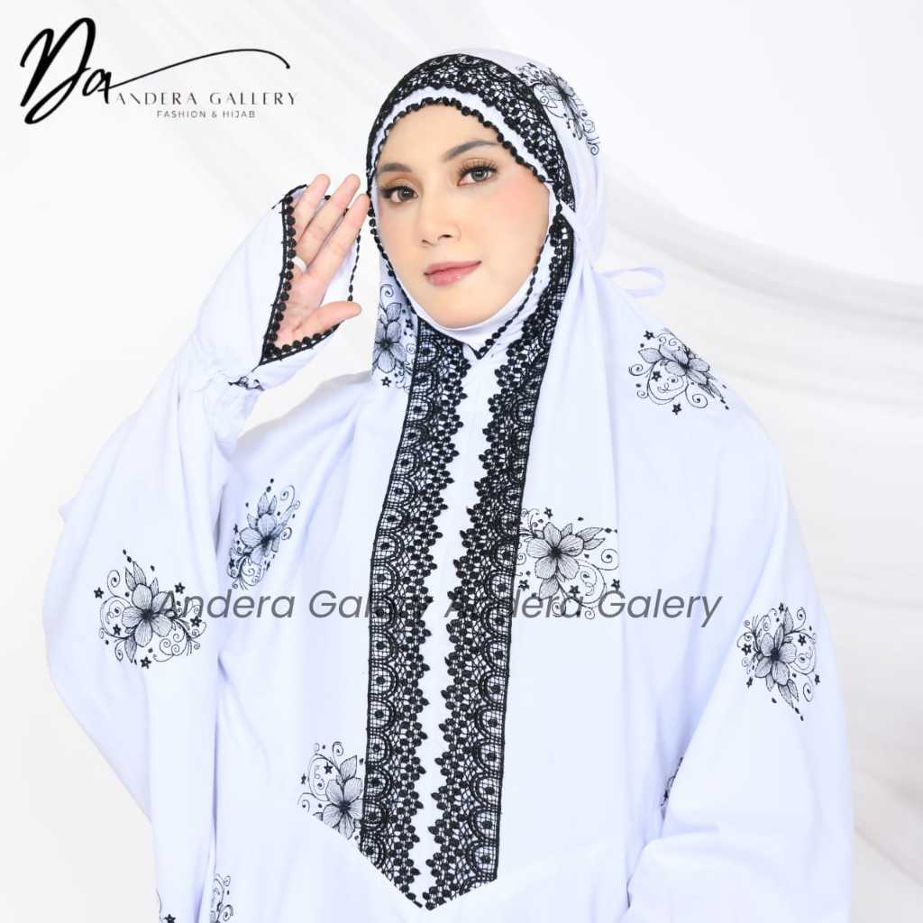 Mukena Terusan Dewasa Bordir inayah Bahan katun Premium