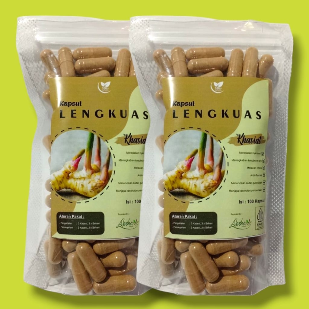 jamu lengkuas kapsul murni / kapsul ekstrak lengkuas murni / herbal kapsul lengkuas murni / suplemen