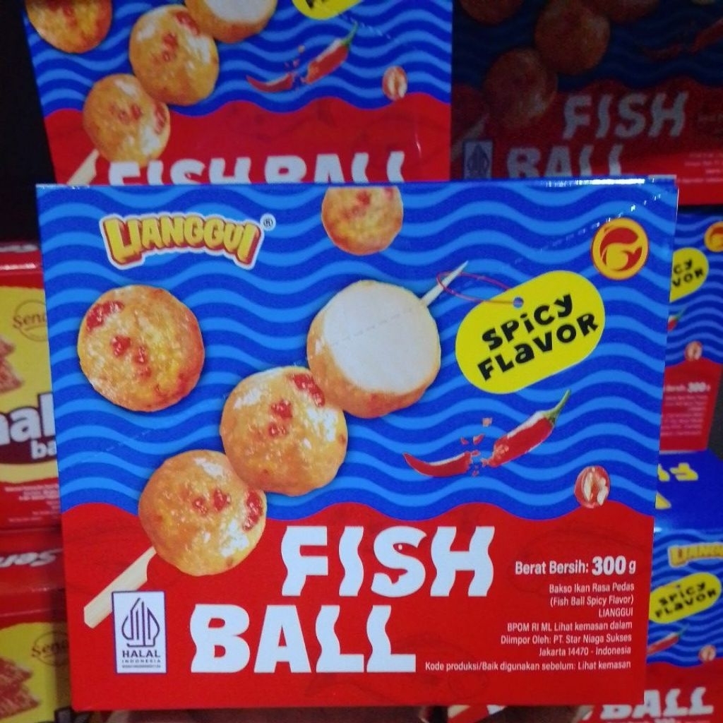 LIANGGUI FISH BALL SPICY FLAVOR BOX 20 PCS jajanan korea siap saji