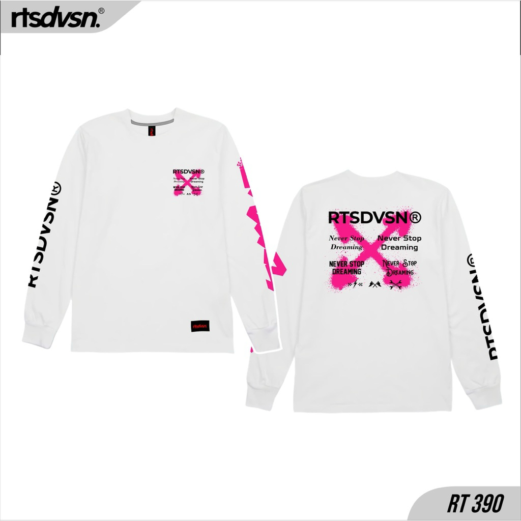 T-SHIRT RTSDVSN 390 | LENGAN PANJANG MOTIF MAGRNTA CROSS