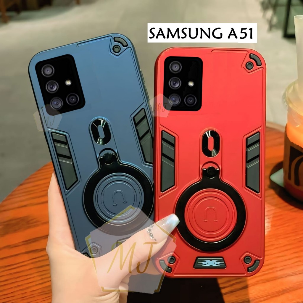 Casing Hp Samsung A51 Case Robot Fiber Ring 360 Ring Case Pro Camera Cover Handphone