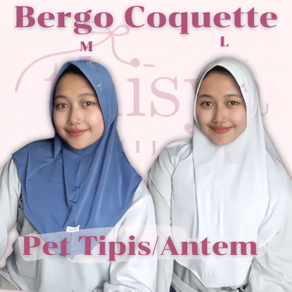 thisya - bergo coquette /bergo sport/bergo pet tipis/hijab instan