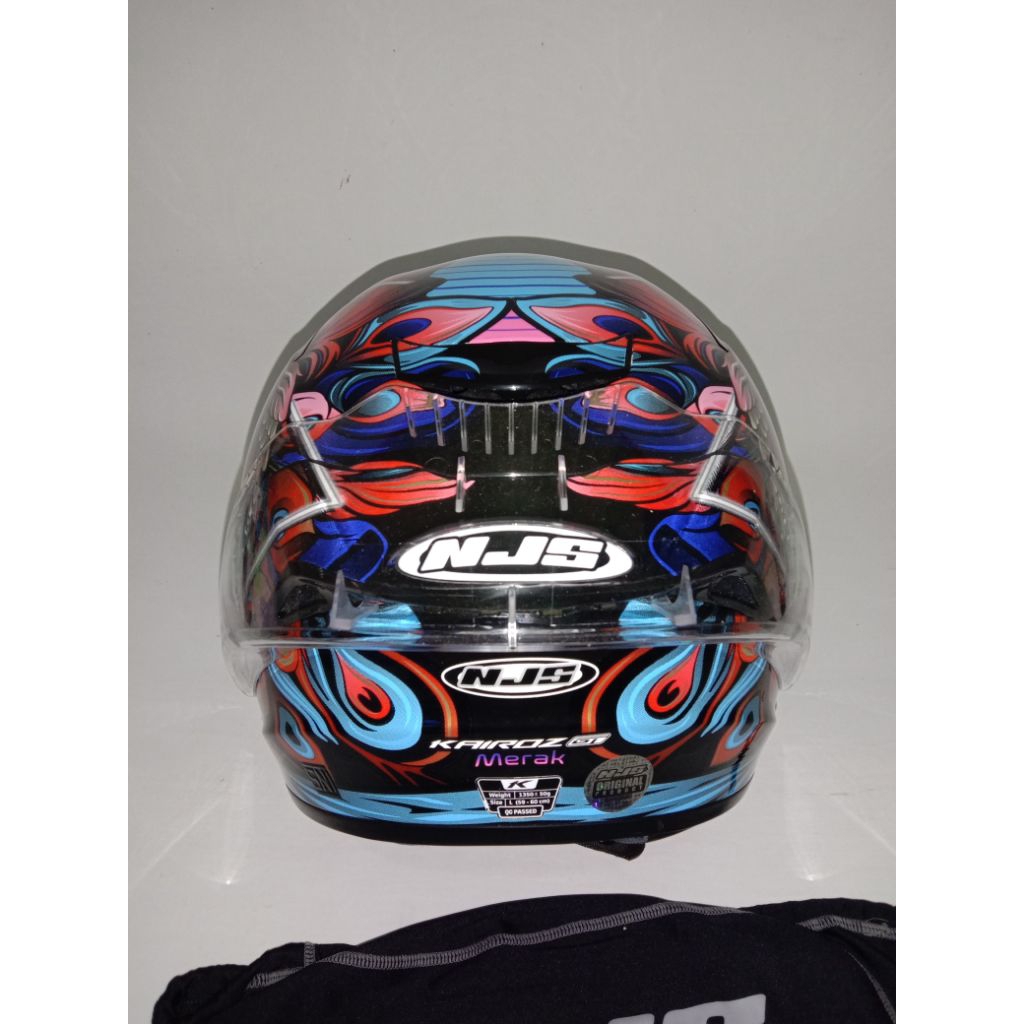 helm njs kairoz gt motif merak sz L helm+sarung