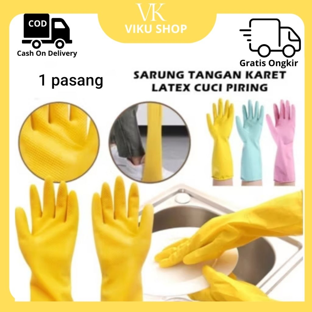 Sarung Tangan Karet Latex Satu Pasang Serbaguna Tebal