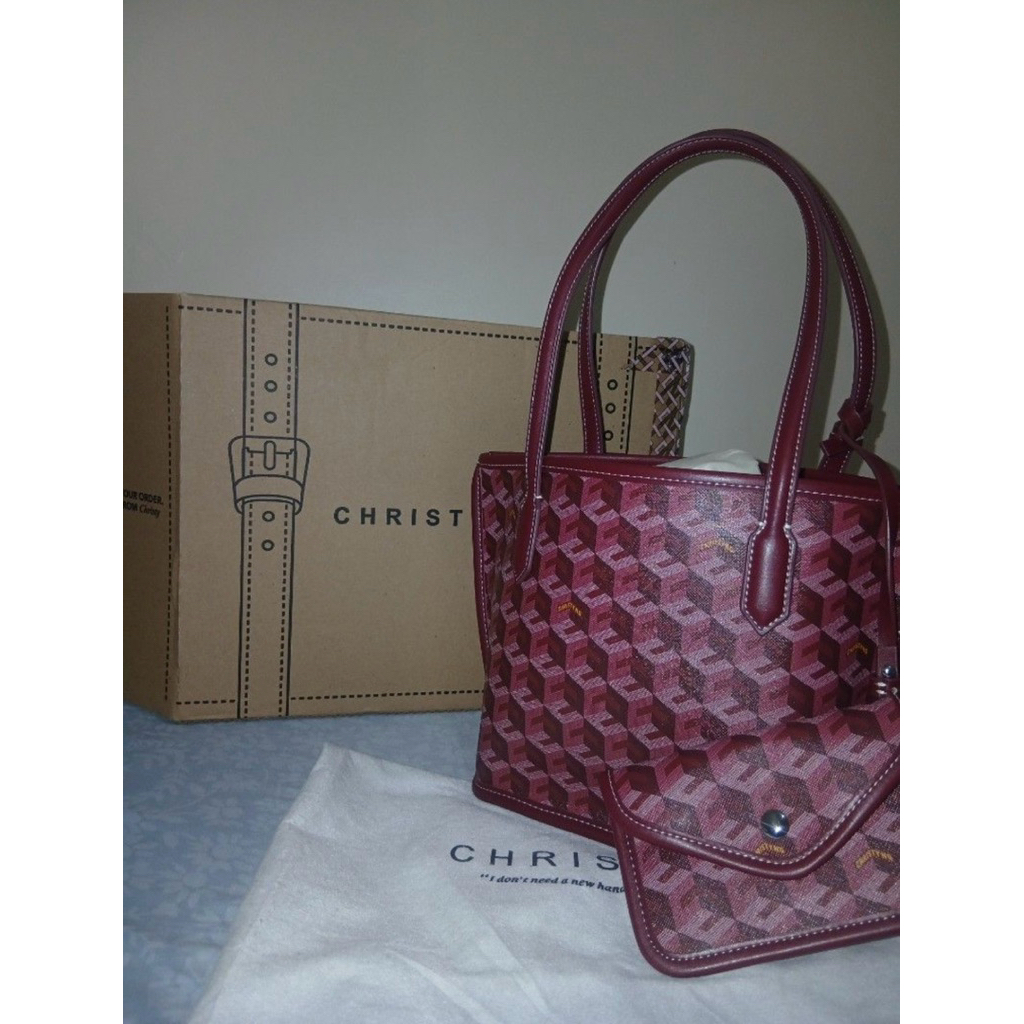 Preloved ruso mini maroon by christy ng  like new lengkap dus